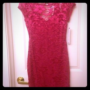 Pink floral lace dress